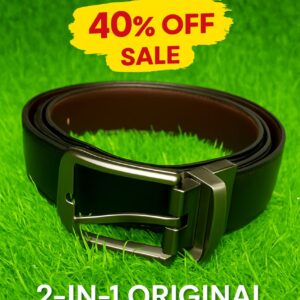 2 in 1 Double Sided Leather Belt for Men – Reversible Pure Leather, Original Quality
