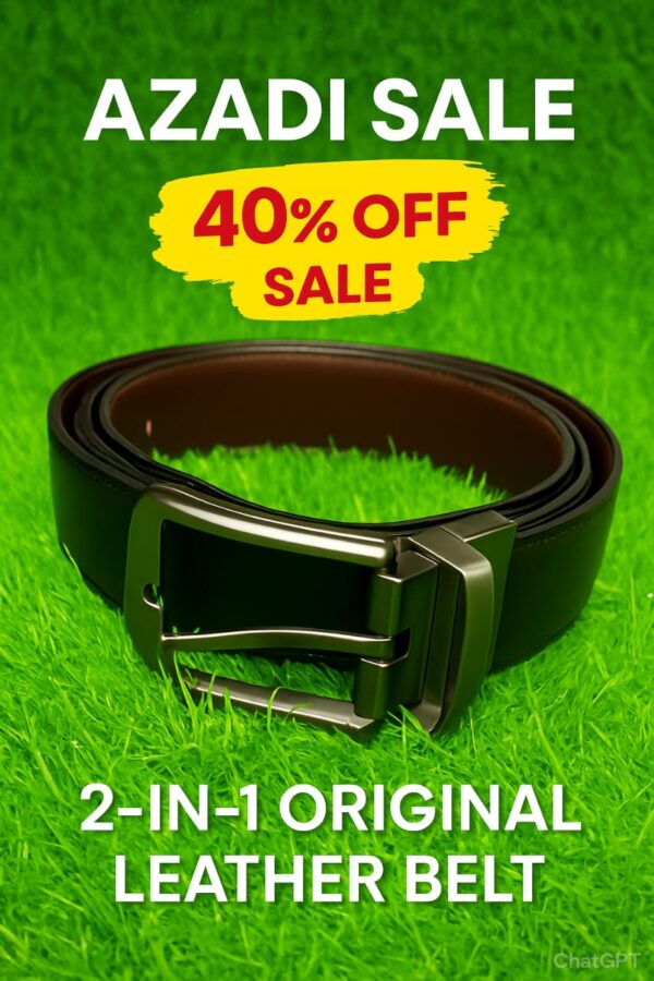 2 in 1 Double Sided Leather Belt for Men – Reversible Pure Leather, Original Quality
